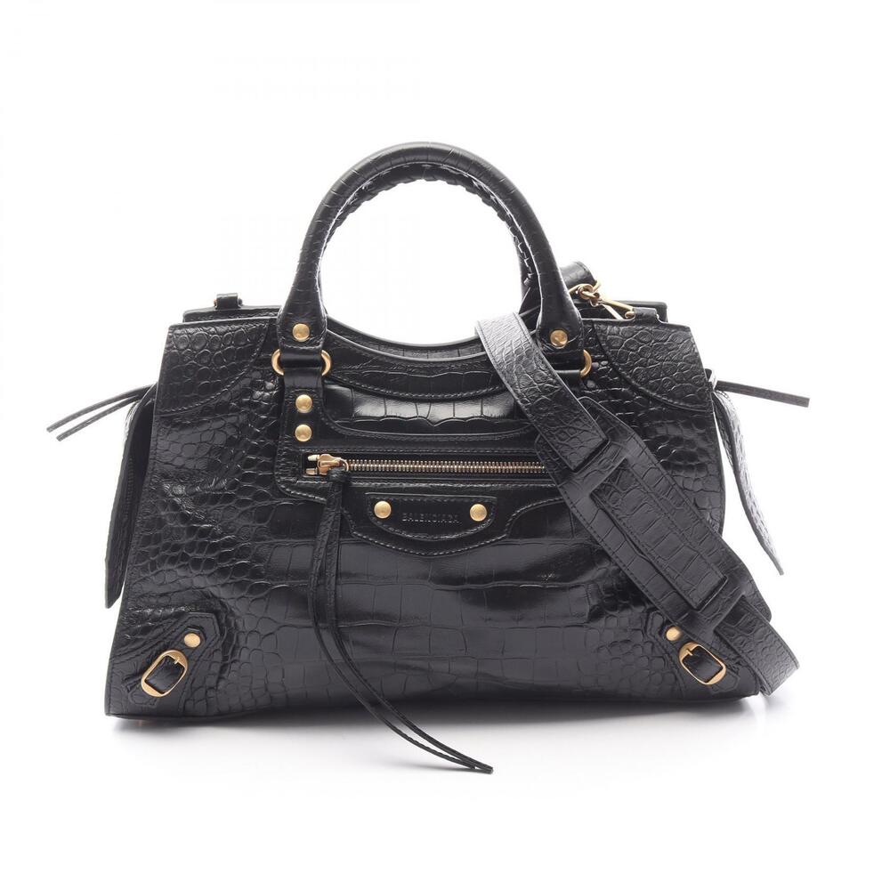 Balenciaga Neo City Handbag Leather Black